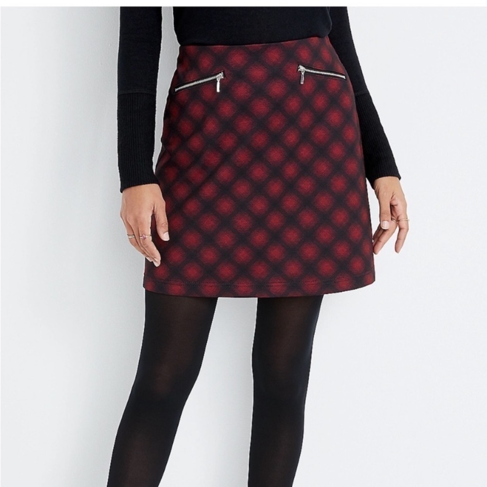 Maurices Buffalo Plaid Ponte Skirt